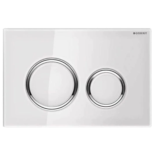 Geberit Sigma50 Round Dual Flush Plate White & Chrome | 115.884.SI.1