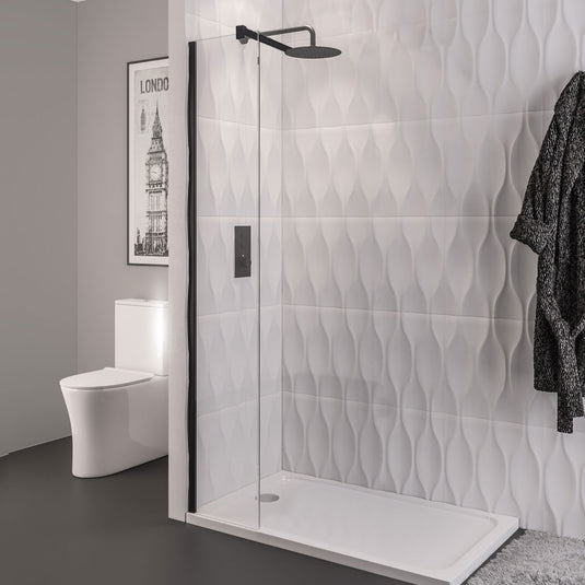 Eastbrook Vantage 2000 Walk-In Wetroom Panel 300x2000mm 8mm Matt Black | 49.1054