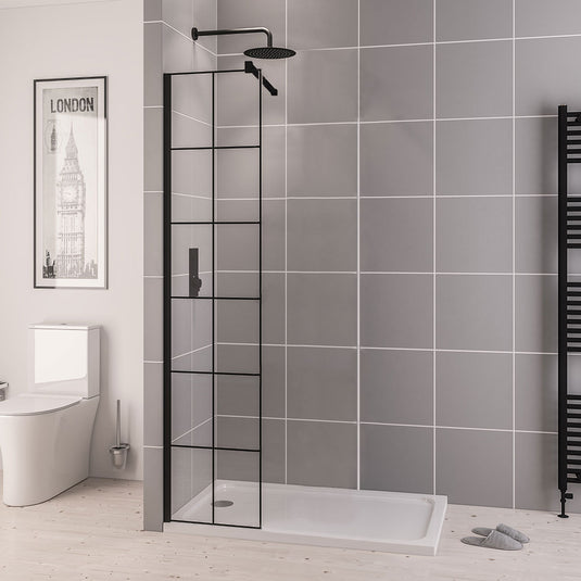 Eastbrook Vantage 2000 Framed Walk-In Wetroom Panel 300x2000mm 8mm Matt Black | 49.1079