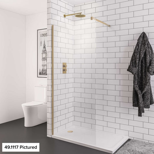 Eastbrook Vantage 2000 Walk-In Wetroom Panel 300x2000mm 8mm Brushed Brass | 49.1111