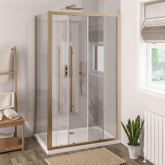 Eastbrook Vantage 2000 1300mm Soft Close Sliding Shower Door Brushed Brass | 49.7067