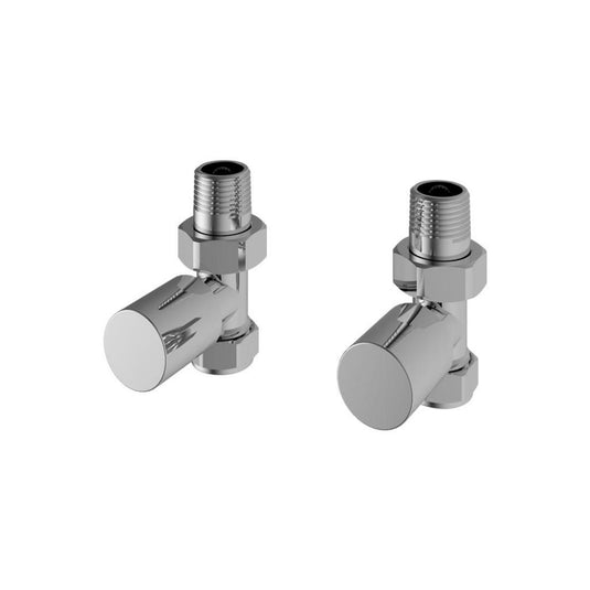Eastbrook Straight Radiator Valves Pair Chrome | 54.0038