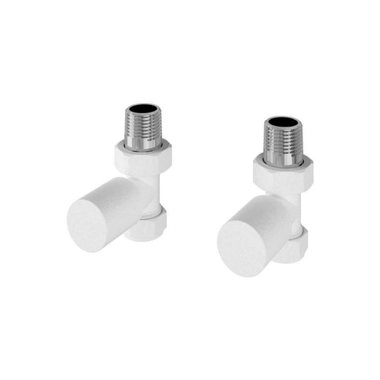 Eastbrook Straight Radiator Valves Pair Matt White | 54.0039