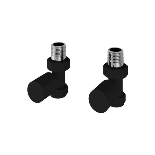 Eastbrook Straight Radiator Valves Pair Matt Black | 54.0041