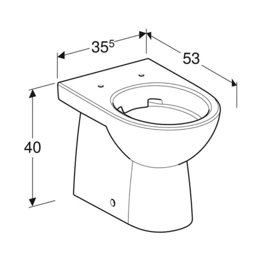 Geberit Selnova Rimless Semi-Shrouded Back To Wall Pan | 500.393.01.7