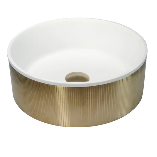 JTP Counter Top Basin with Unslotted Click Clack Waste Brushed Brass | 63CTR360BBR