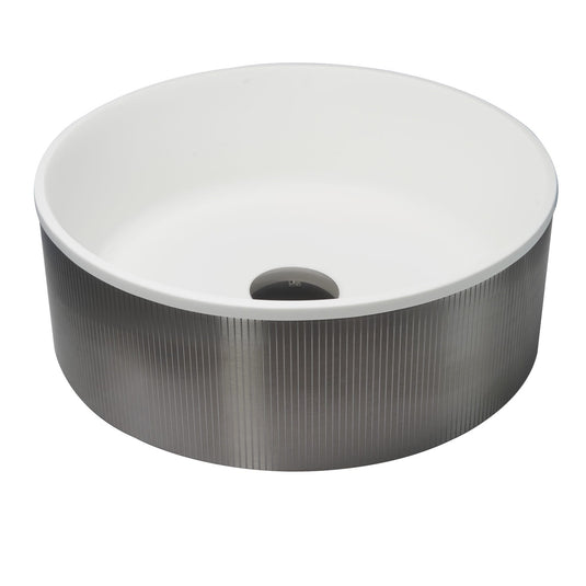JTP Counter Top Basin with Unslotted Click Clack Waste Brushed Black | 67CTR360BBL