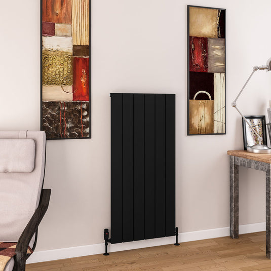 Eastbrook Charlton 1200 x 565mm Aluminium Radiator Matt Black | 89.0982