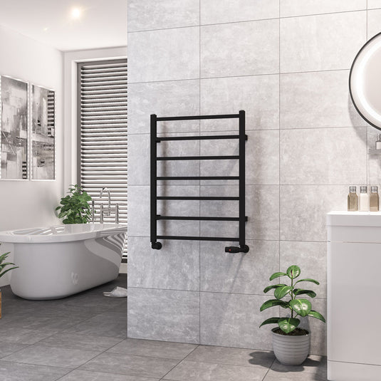 Eastbrook Tuscan 800 x 600mm Square Towel Rail Matt Black | 89.1263