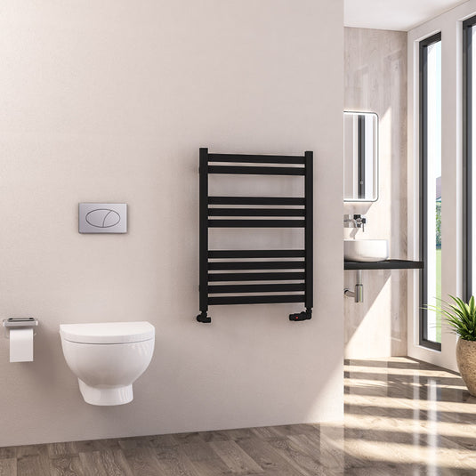 Eastbrook Defford 800 x 600mm Towel Rail Matt Black | 89.1293