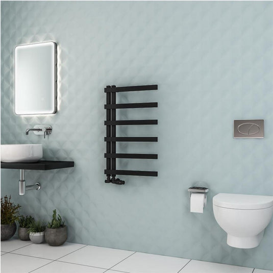 Eastbrook Platani 800 x 500mm Towel Rail Matt Black | 89.1346