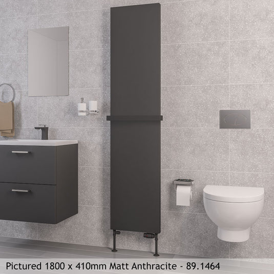 Eastbrook Wingrave 1800 x 410mm Flat Panel Radiator Matt Black | 89.1476