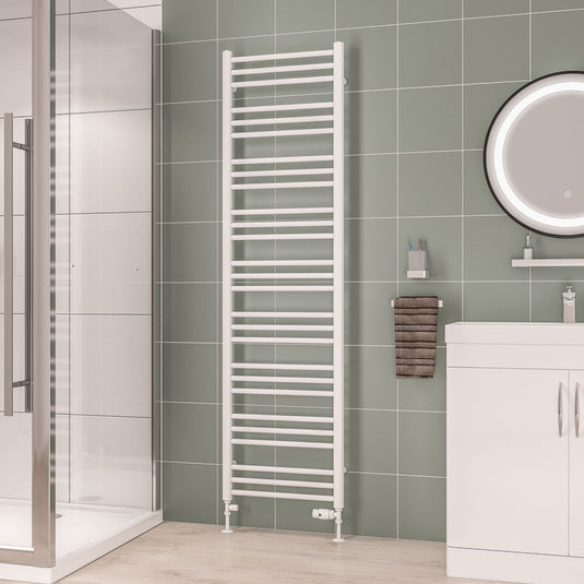 Eastbrook Corinium Round Towel Rail 1800x500mm Gloss White | 89.1546