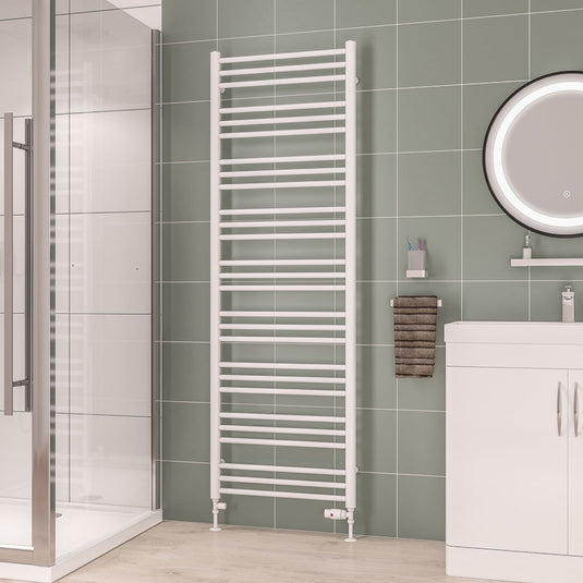 Eastbrook Corinium Round Towel Rail 1800x600mm Gloss White | 89.1547