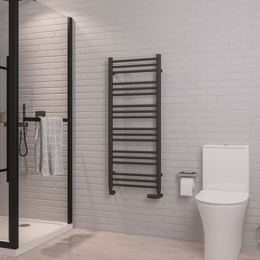 Eastbrook Corinium Round Towel Rail 1200x500mm Matt Anthracite | 89.1556