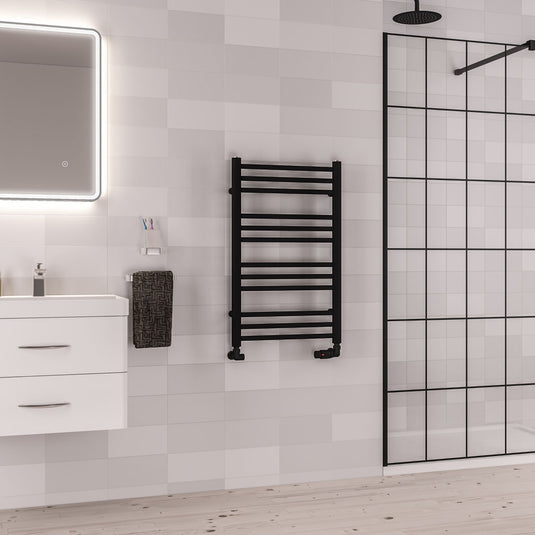 Eastbrook Corinium Round Towel Rail 800x500mm Matt Black | 89.1560