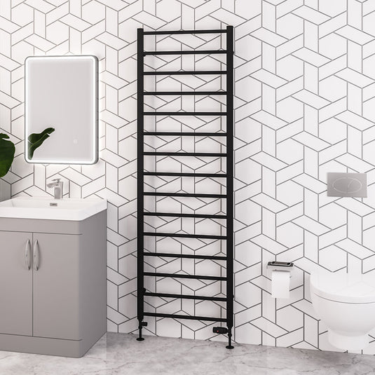 Eastbrook Tuscan Round Towel Rail 1800x600mm Matt Black | 89.1595