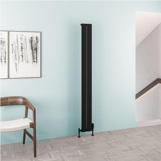Eastbrook Malmesbury Aluminium Radiator 1800x185mm Matt Black | 89.1753