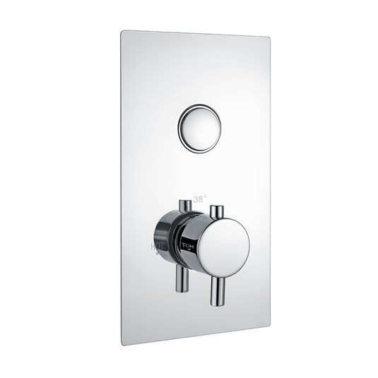 Eastbrook Concealed Thermostatic Shower Valve Single Round Push Button Chrome | 93.0029