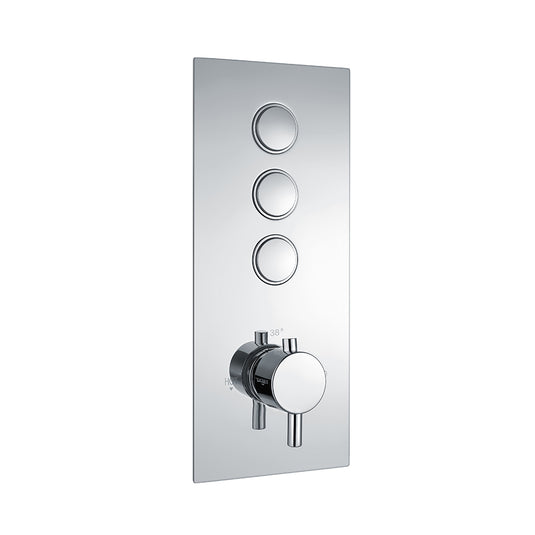 Eastbrook Concealed Thermostatic Shower Valve Triple Round Push Button Chrome | 93.0031