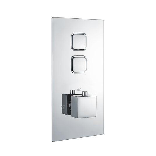 Eastbrook Concealed Thermostatic Shower Valve Double Square Push Button Chrome | 93.0033