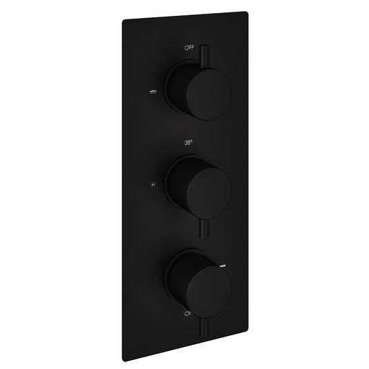 Eastbrook Meriden Triple Thermostatic Concealed Shower Valve Matt Black | 98.2075
