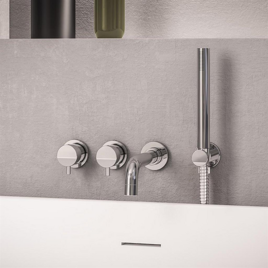 Eastbrook Meriden Wall Mounted 4-Hole Thermostatic Bath Shower Mixer Set Chrome | 98.4005