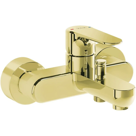 VitrA Root Round Wall Mounted Bath/Shower Mixer - Soft Gold - A4272574EXP - Envy Bathrooms Ltd
