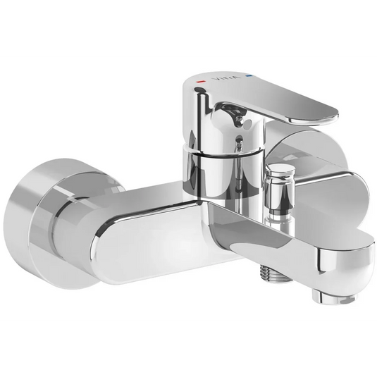VitrA Root Round Wall Mounted Bath/Shower Mixer - Chrome - A42725EXP - Envy Bathrooms Ltd
