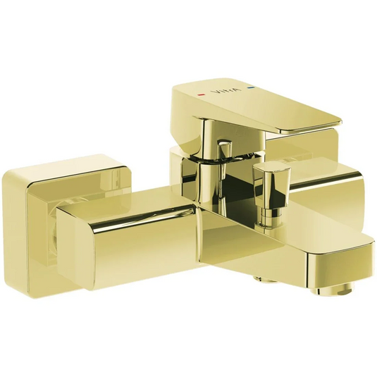 VitrA Root Square Wall Mounted Bath/Shower Mixer - Soft Gold - A4273774EXP - Envy Bathrooms Ltd