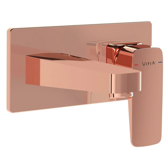 VitrA Root Square Wall Mounted Basin Mixer - Soft Copper - A4273829EXP - Envy Bathrooms Ltd