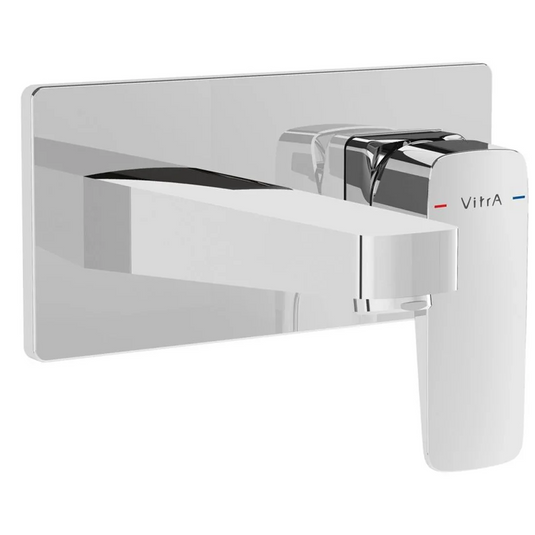 VitrA Root Square Wall Mounted Basin Mixer - Chrome - A42738EXP - Envy Bathrooms Ltd