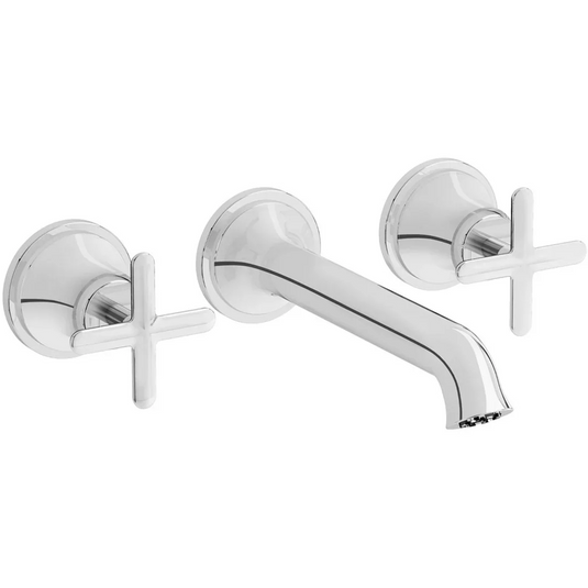 VitrA Origin Classic Wall Mounted 3-Hole Basin Mixer - Chrome - A42890 - Envy Bathrooms Ltd