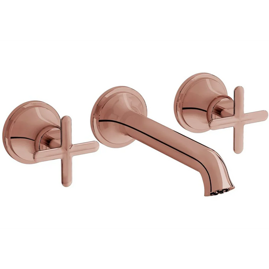 VitrA Origin Classic Wall Mounted 3-Hole Basin Mixer - Soft Copper - A4289029 - Envy Bathrooms Ltd