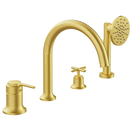 VitrA Origin Classic 4-Hole Bath/Shower Mixer - Brushed Gold - A4290025 - Envy Bathrooms Ltd