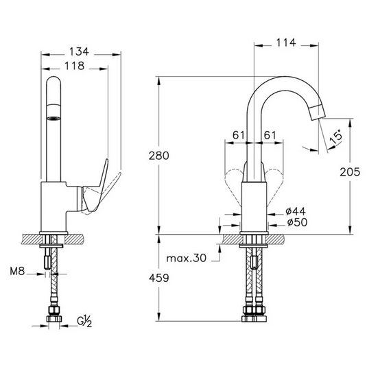 VitrA Flow Round Swivel Basin Mixer - Chrome - A43152VUK - Envy Bathrooms Ltd