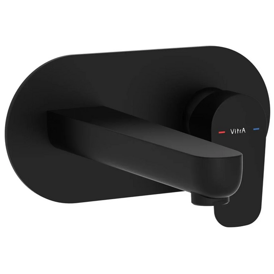VitrA Flow Soft Wall Mounted Basin Mixer - Matt Black - A4317536EXP - Envy Bathrooms Ltd