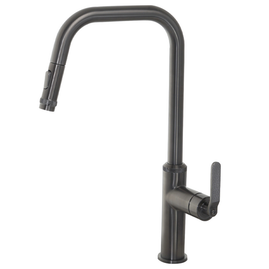 JTP Decor Single Lever Pull Out Kitchen Sink Mixer | Brushed Black | DEC127BBL