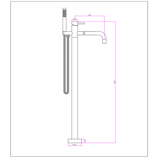 JTP Inox Freestanding Bath Shower Mixer Tap with Kit | Stainless Steel | IX534