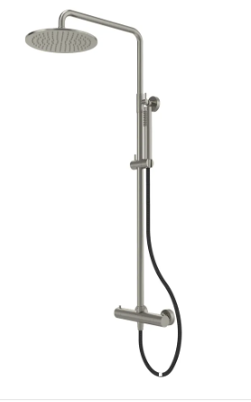 Tavistock Cohort Dual Function Bar Shower System w/ Riser Kit & Overhead Shower-Stainless Steel | SCL1511