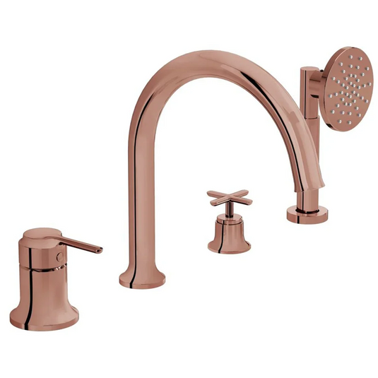VitrA Origin Classic 4-Hole Bath/Shower Mixer - Soft Copper - A4290029 - Envy Bathrooms Ltd