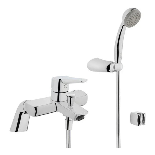 VitrA Solid S Bath/Shower Mixer With Hand Shower - Chrome - A42498VUK - Envy Bathrooms Ltd