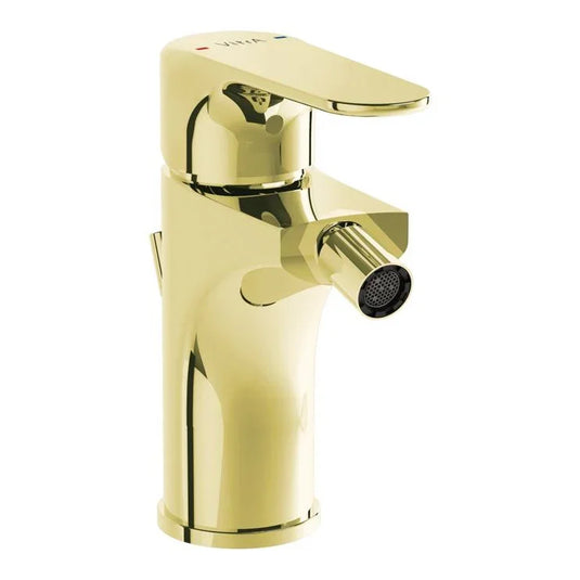 VitrA Root Round Bidet Mixer - Soft Gold - A4272474EXP - Envy Bathrooms Ltd