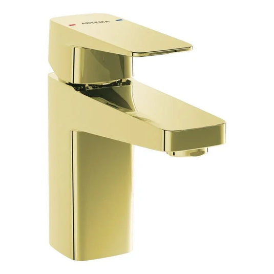 VitrA Root Square Compact Basin Mixer - Soft Gold - A4273274VUK - Envy Bathrooms Ltd