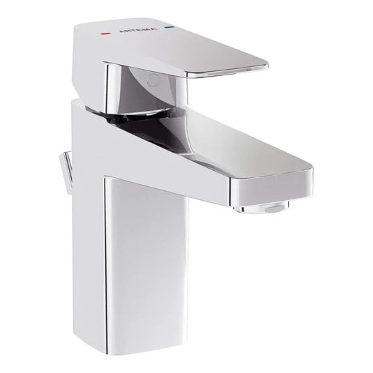 VitrA Root Square Compact Basin Mixer With Waste Lever - Chrome - A42735VUK - Envy Bathrooms Ltd