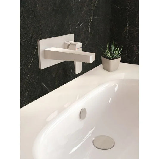 VitrA Root Square Wall Mounted Basin Mixer - Brushed Nickel - A4273834EXP - Envy Bathrooms Ltd