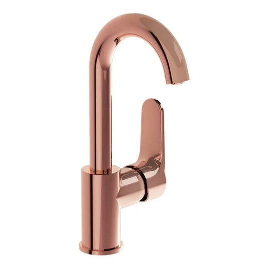 VitrA Root Round Swivel Basin Mixer - Soft Copper - A4275429EXP - Envy Bathrooms Ltd
