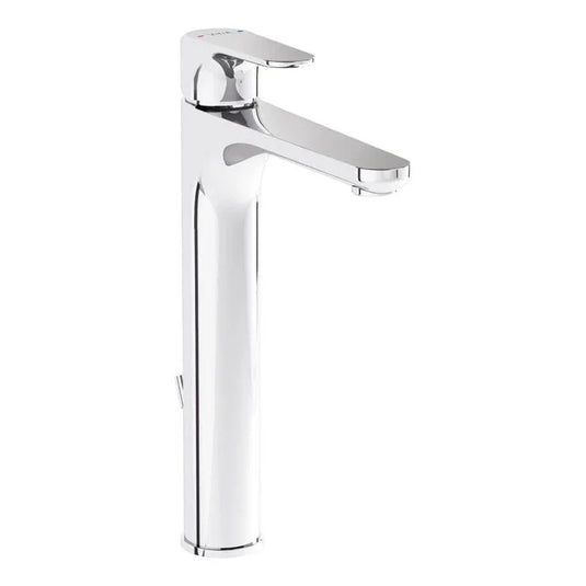 VitrA Root Round Tall Basin Mixer With Waste Lever - Chrome - A42766EXP - Envy Bathrooms Ltd