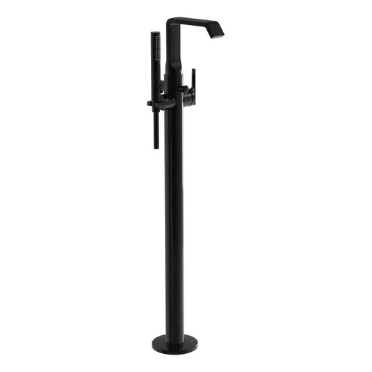 VitrA Suit Floor Standing Bath/Shower Mixer - Gloss Black - A4276939 - Envy Bathrooms Ltd