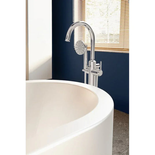 VitrA Origin Classic Floor Standing Bath/Shower Mixer - Chrome - A42898 - Envy Bathrooms Ltd